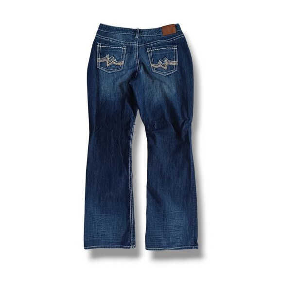 Maurices Womens Jeans Bootcut Curvy fit Dark wash Stretch Midrise Size 7/8 Long - Picture 2 of 11